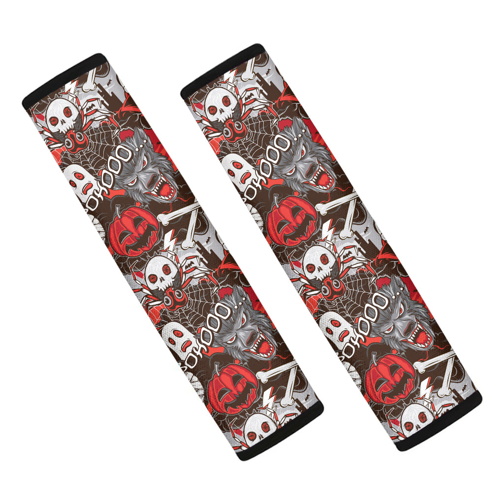 Halloween Monsters Pattern Print Car Seat Belt Covers