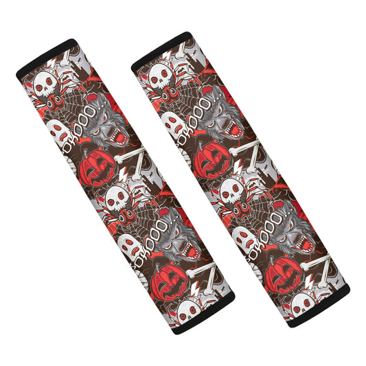 Halloween Monsters Pattern Print Car Seat Belt Covers