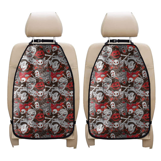 Halloween Monsters Pattern Print Car Seat Organizers