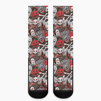 Halloween Monsters Pattern Print Crew Socks
