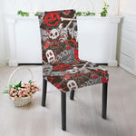 Halloween Monsters Pattern Print Dining Chair Slipcover