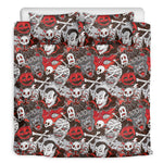 Halloween Monsters Pattern Print Duvet Cover Bedding Set