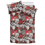 Halloween Monsters Pattern Print Duvet Cover Bedding Set