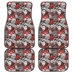 Halloween Monsters Pattern Print Front and Back Car Floor Mats