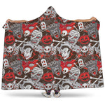 Halloween Monsters Pattern Print Hooded Blanket