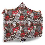 Halloween Monsters Pattern Print Hooded Blanket