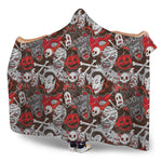 Halloween Monsters Pattern Print Hooded Blanket