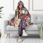 Halloween Monsters Pattern Print Hooded Blanket