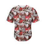 Halloween Monsters Pattern Print Men's Baseball Jersey