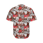 Halloween Monsters Pattern Print Men's Baseball Jersey