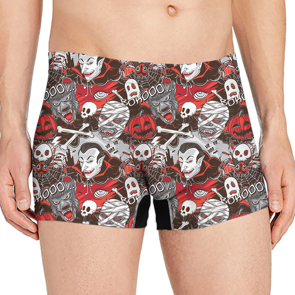 Halloween Monsters Pattern Print Men's Boxer Briefs