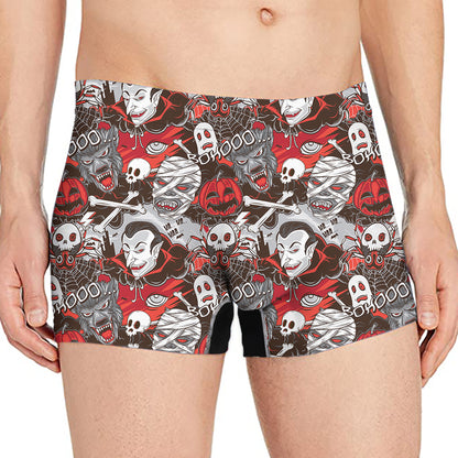 Halloween Monsters Pattern Print Men's Boxer Briefs