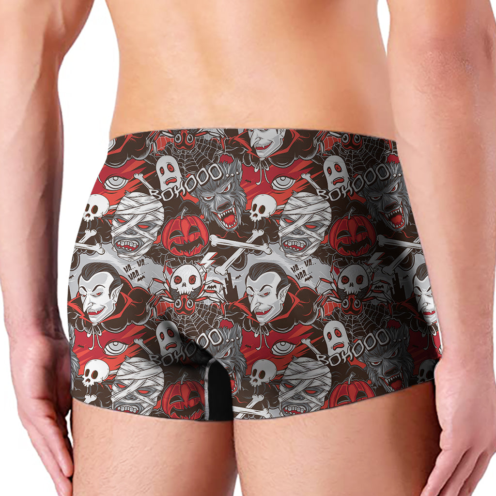 Halloween Monsters Pattern Print Men's Boxer Briefs