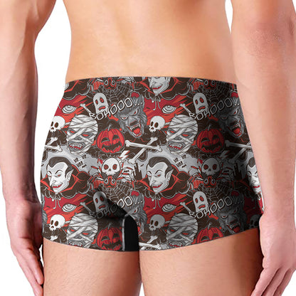 Halloween Monsters Pattern Print Men's Boxer Briefs