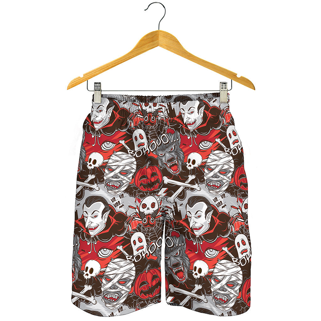 Halloween Monsters Pattern Print Men's Shorts