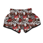 Halloween Monsters Pattern Print Muay Thai Boxing Shorts