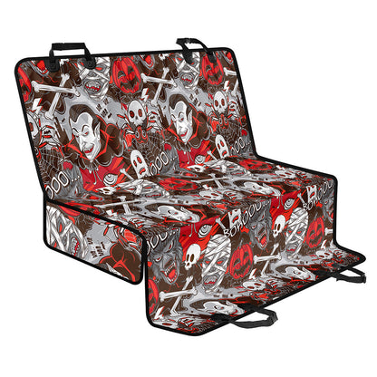 Halloween Monsters Pattern Print Pet Car Back Seat Cover