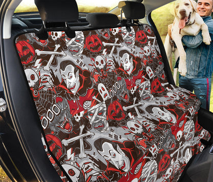 Halloween Monsters Pattern Print Pet Car Back Seat Cover
