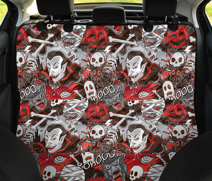 Halloween Monsters Pattern Print Pet Car Back Seat Cover