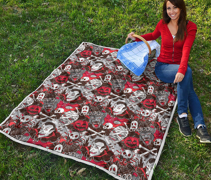 Halloween Monsters Pattern Print Quilt