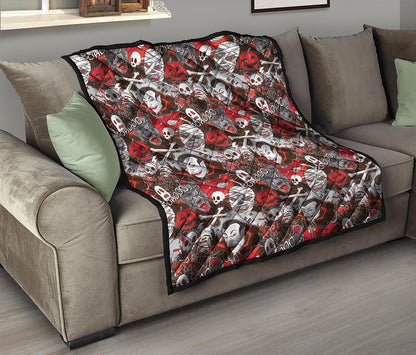 Halloween Monsters Pattern Print Quilt
