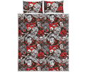 Halloween Monsters Pattern Print Quilt Bed Set