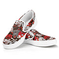 Halloween Monsters Pattern Print White Slip On Sneakers