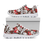 Halloween Monsters Pattern Print White Sneakers