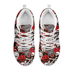 Halloween Monsters Pattern Print White Sneakers
