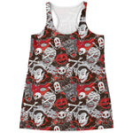Halloween Monsters Pattern Print Women's Racerback Tank Top