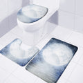 Halloween Moonlight Print 3 Piece Bath Mat Set