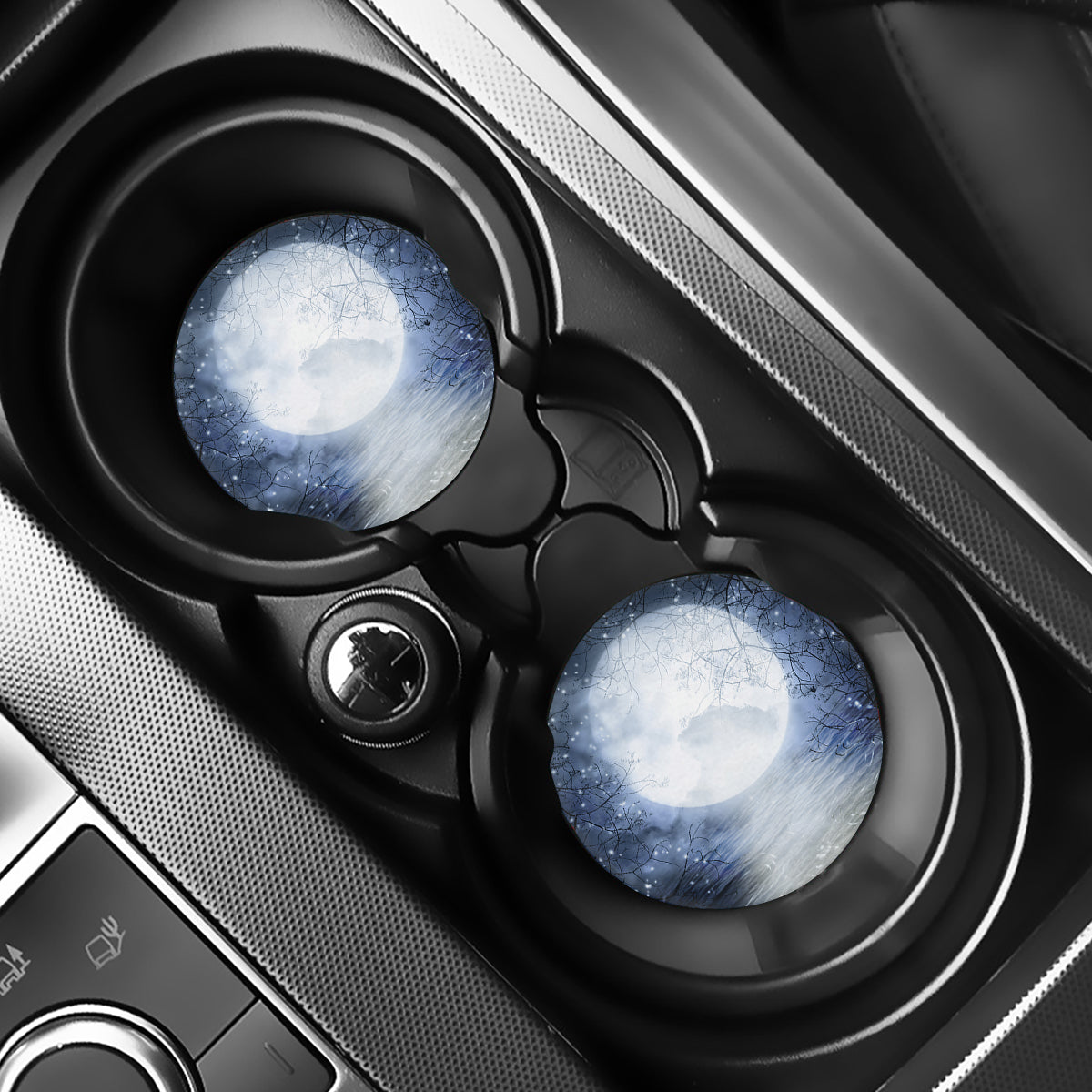 Halloween Moonlight Print Car Coasters
