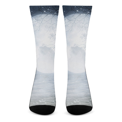Halloween Moonlight Print Crew Socks