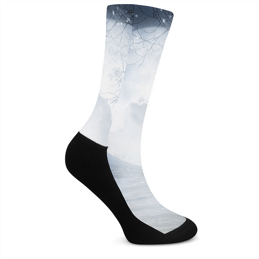 Halloween Moonlight Print Crew Socks