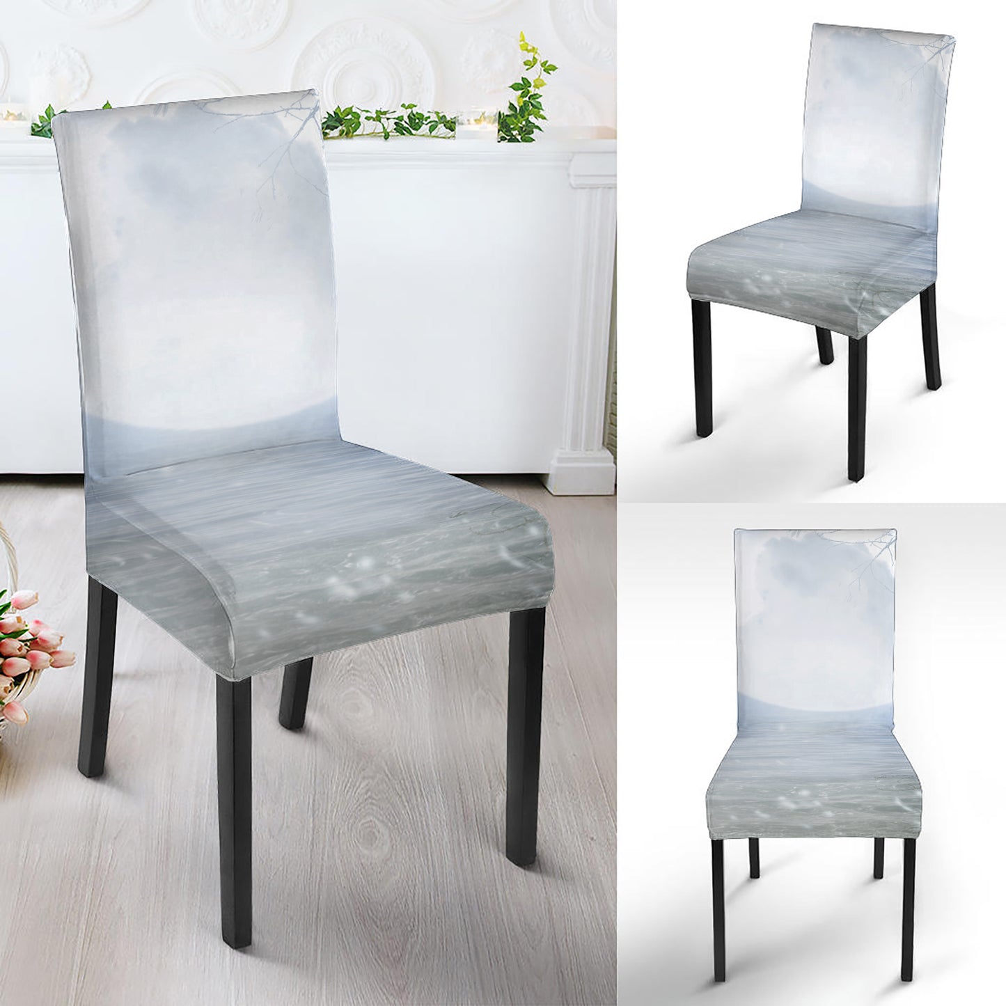 Halloween Moonlight Print Dining Chair Slipcover
