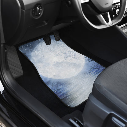 Halloween Moonlight Print Front and Back Car Floor Mats