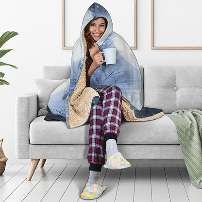 Halloween Moonlight Print Hooded Blanket