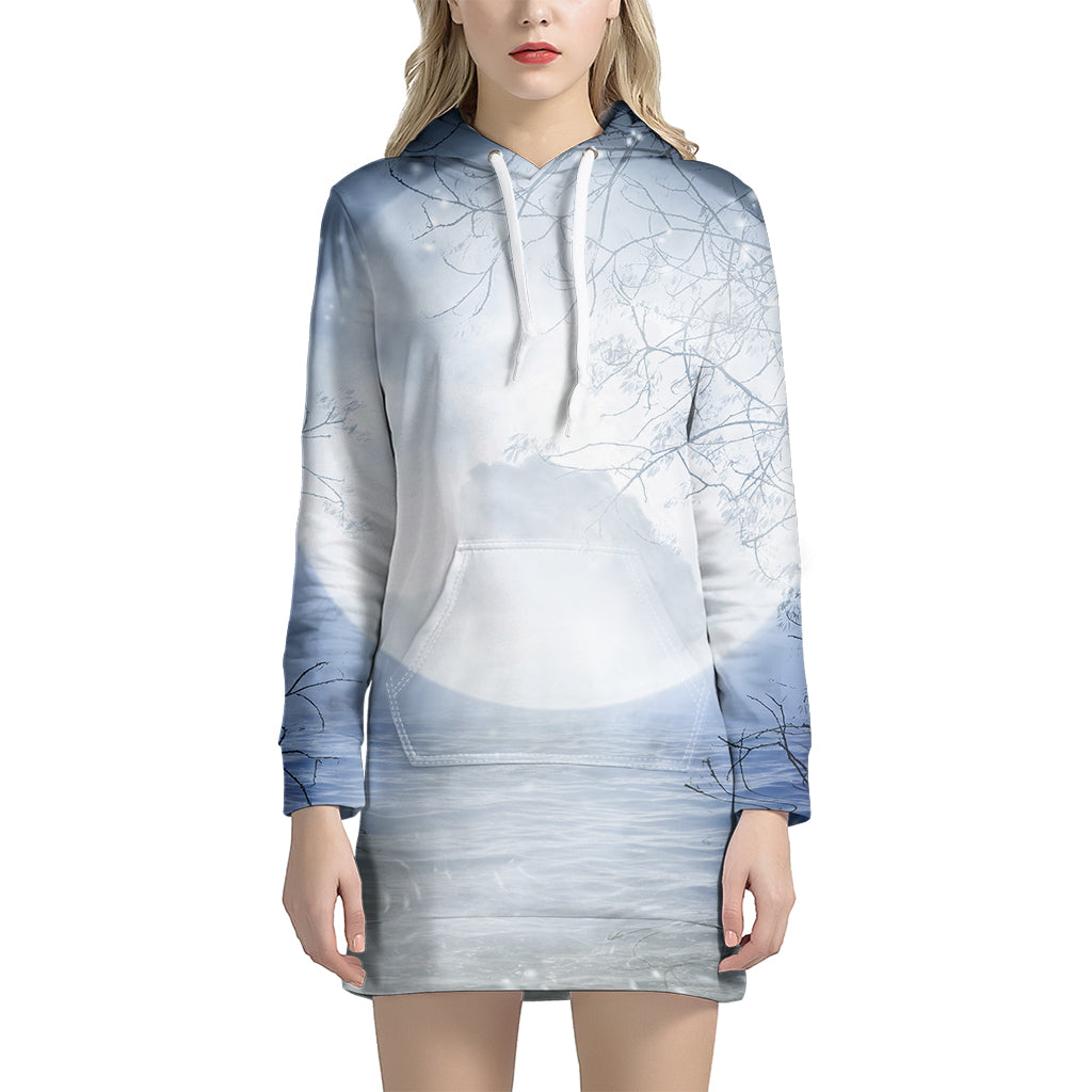 Halloween Moonlight Print Hoodie Dress