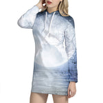 Halloween Moonlight Print Hoodie Dress