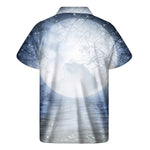 Halloween Moonlight Print Men's Short Sleeve Shirt