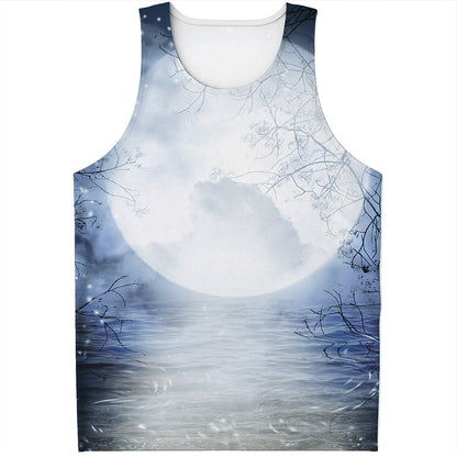 Halloween Moonlight Print Men's Tank Top