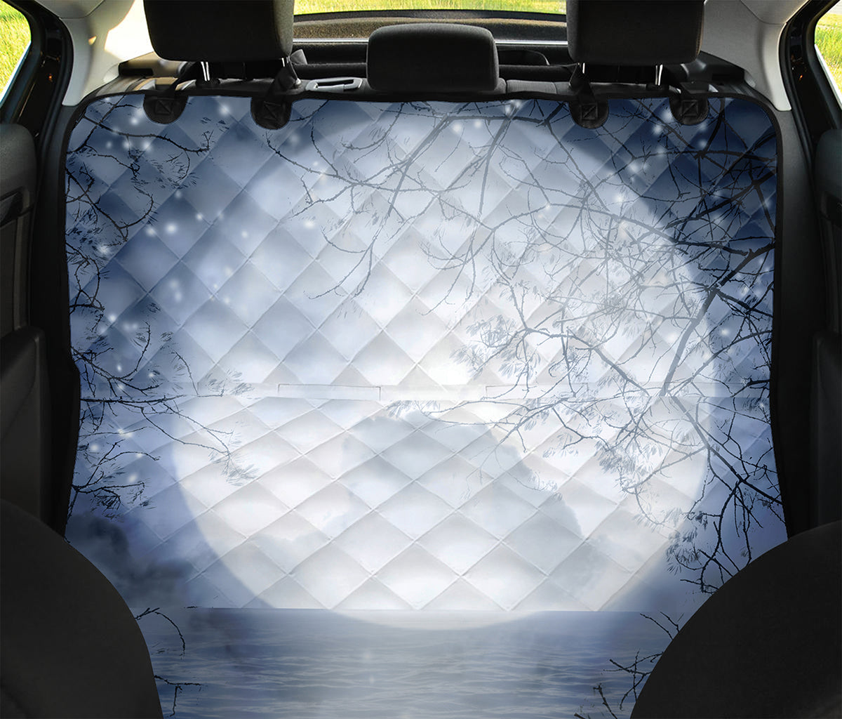 Halloween Moonlight Print Pet Car Back Seat Cover