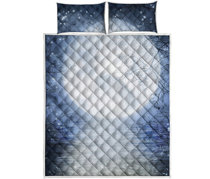 Halloween Moonlight Print Quilt Bed Set