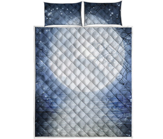 Halloween Moonlight Print Quilt Bed Set
