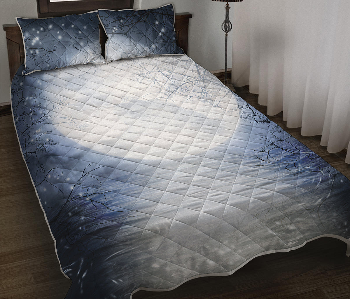 Halloween Moonlight Print Quilt Bed Set