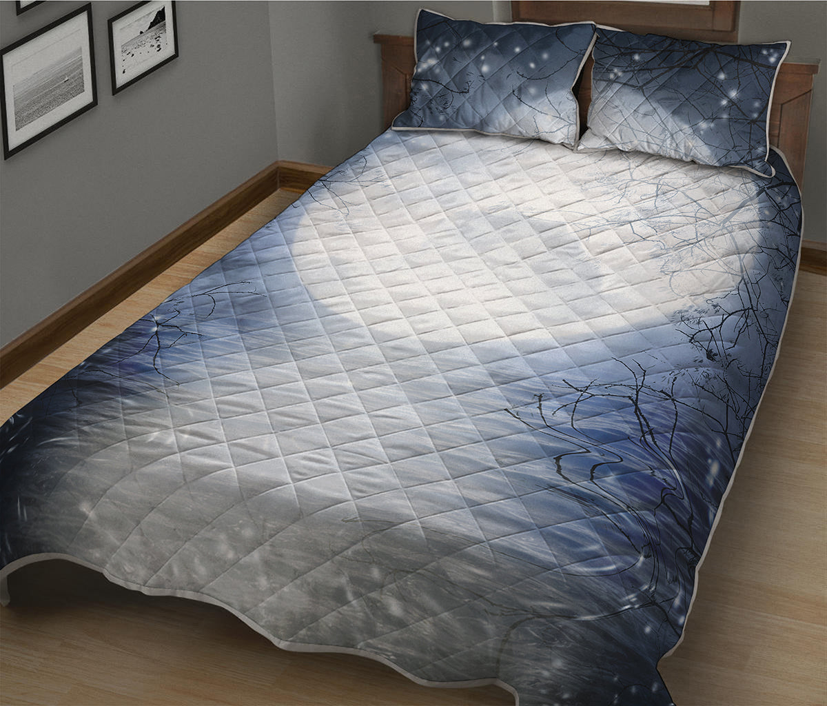 Halloween Moonlight Print Quilt Bed Set