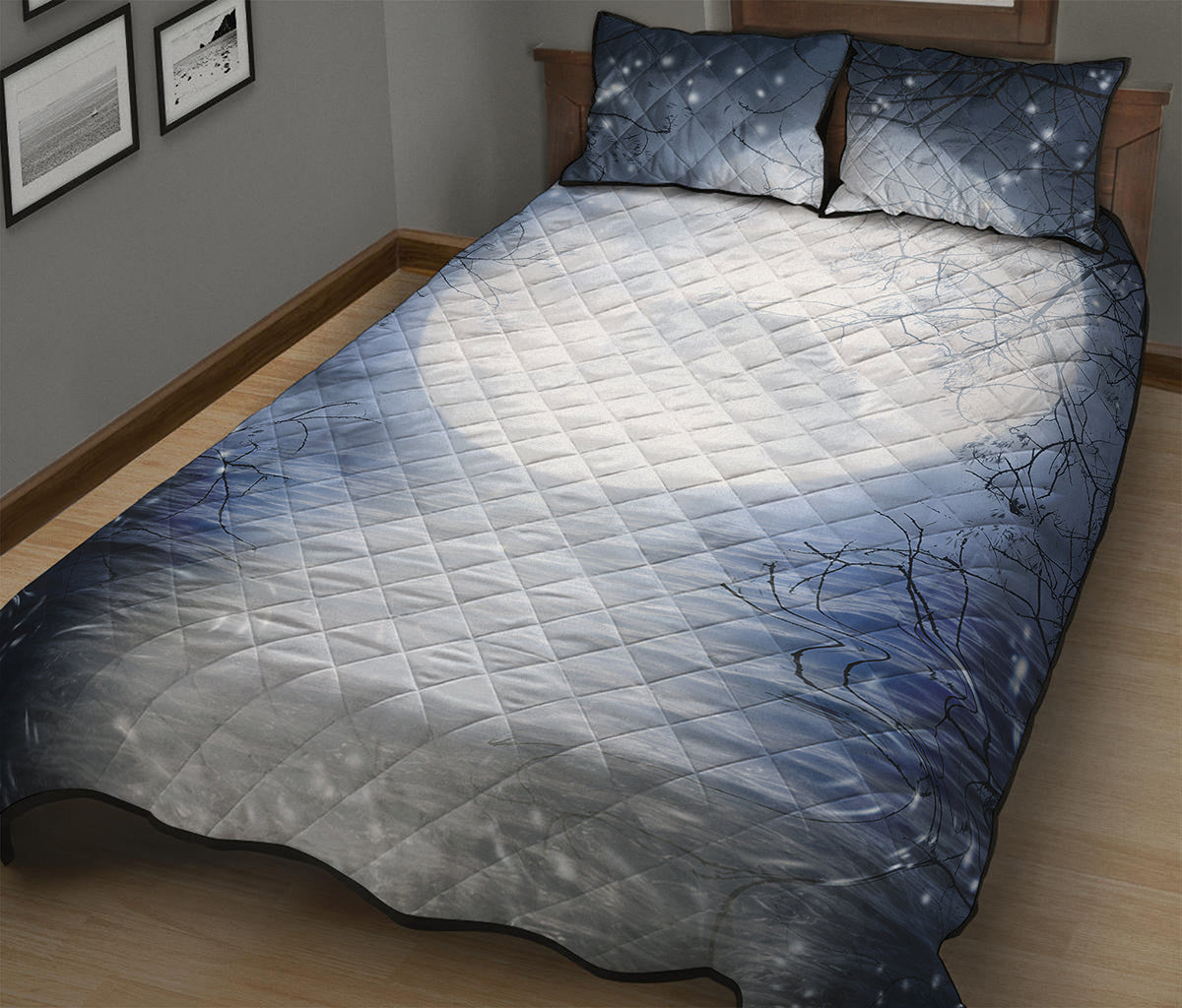 Halloween Moonlight Print Quilt Bed Set