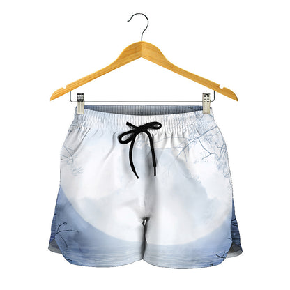 Halloween Moonlight Print Women's Shorts