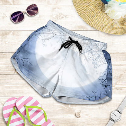 Halloween Moonlight Print Women's Shorts