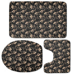 Halloween Mummy Pattern Print 3 Piece Bath Mat Set